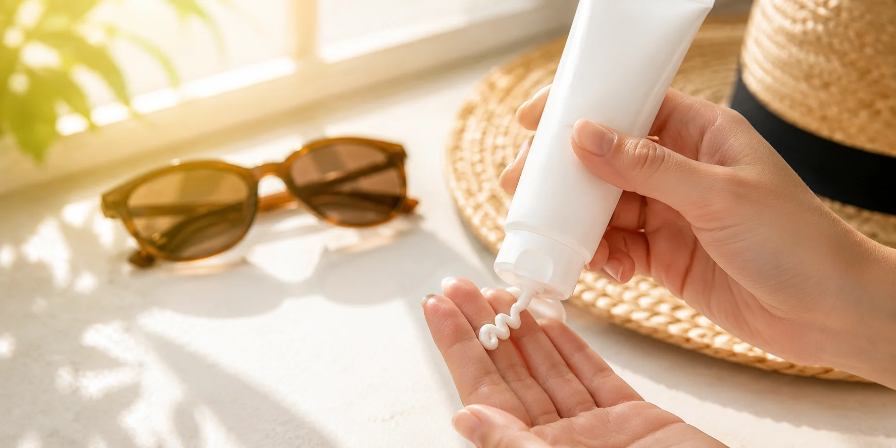 Applying broad spectrum sunscreen protection daily